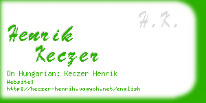 henrik keczer business card